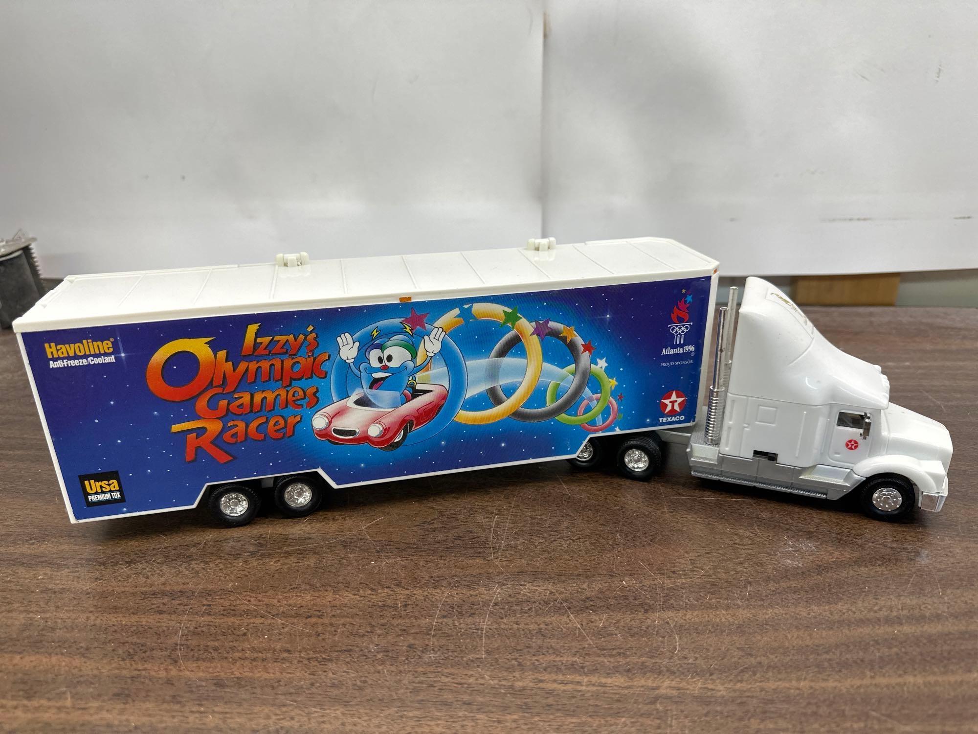 1996 Collectable Texaco Izzys Olympic Games Toy Car Carrier