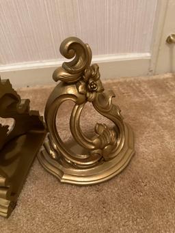 2 Plastic Gold Sconces