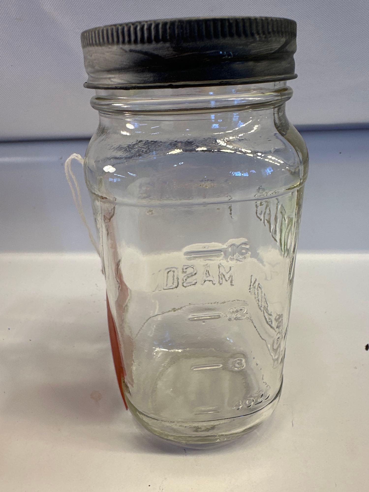 2 Vintage Atlas Mason Jars With HandPainted Lids