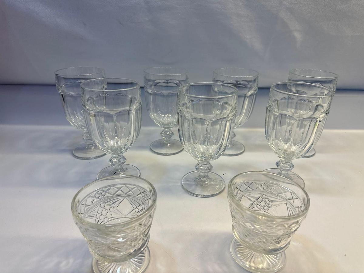 7 Bar Iced Tea Glasses Beverage Set / Set of 2 Glass Dessert Cups