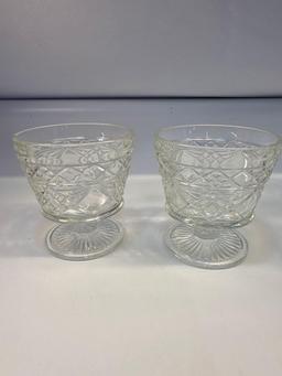 7 Bar Iced Tea Glasses Beverage Set / Set of 2 Glass Dessert Cups