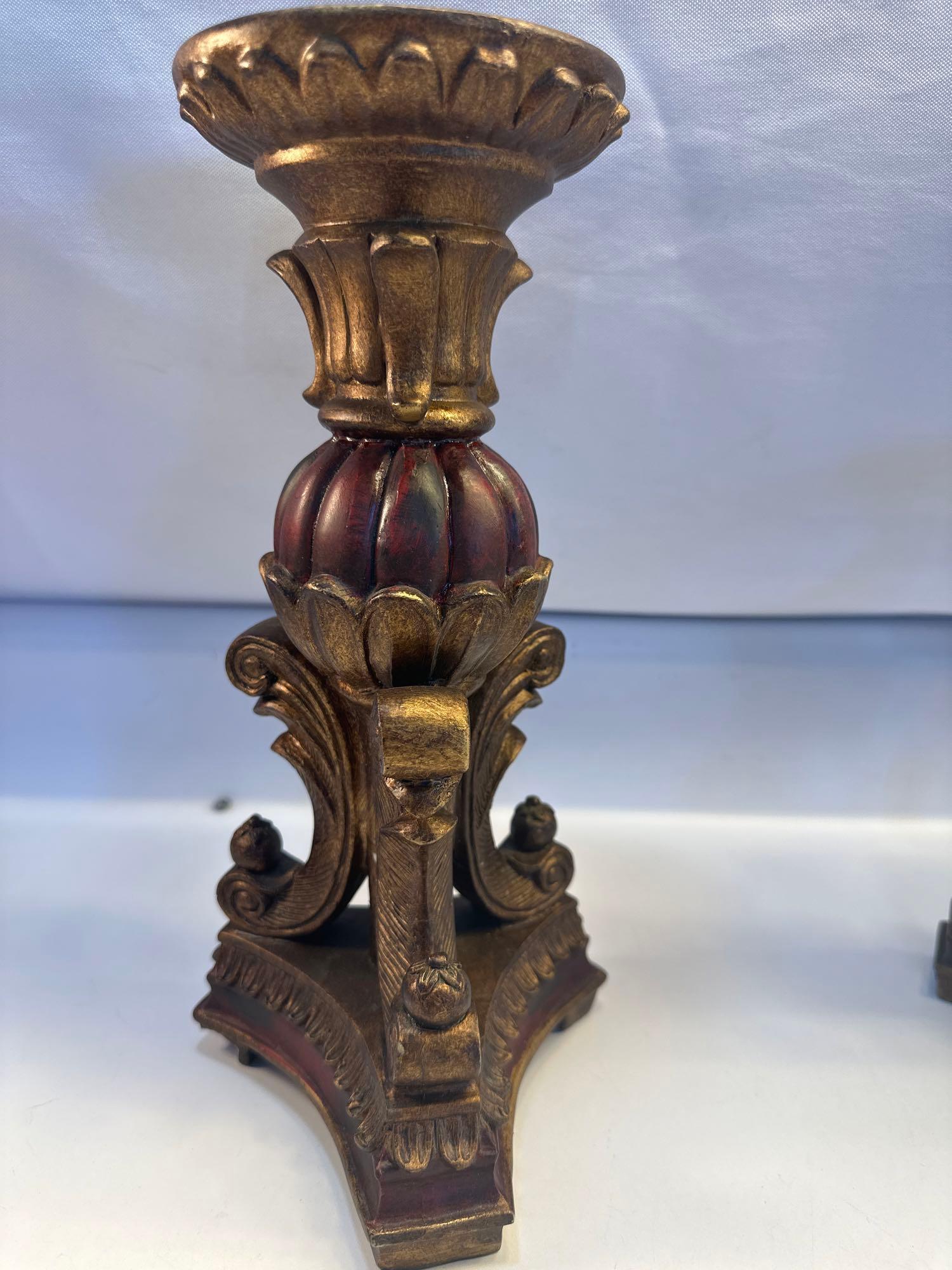 Pair of Decorative Pillar Candle Holders