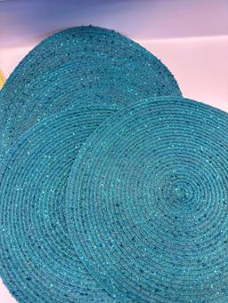 Decorative Round Outdoor Placemats 4 Each, 4 Different Colors