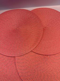 Decorative Round Outdoor Placemats 4 Each, 4 Different Colors