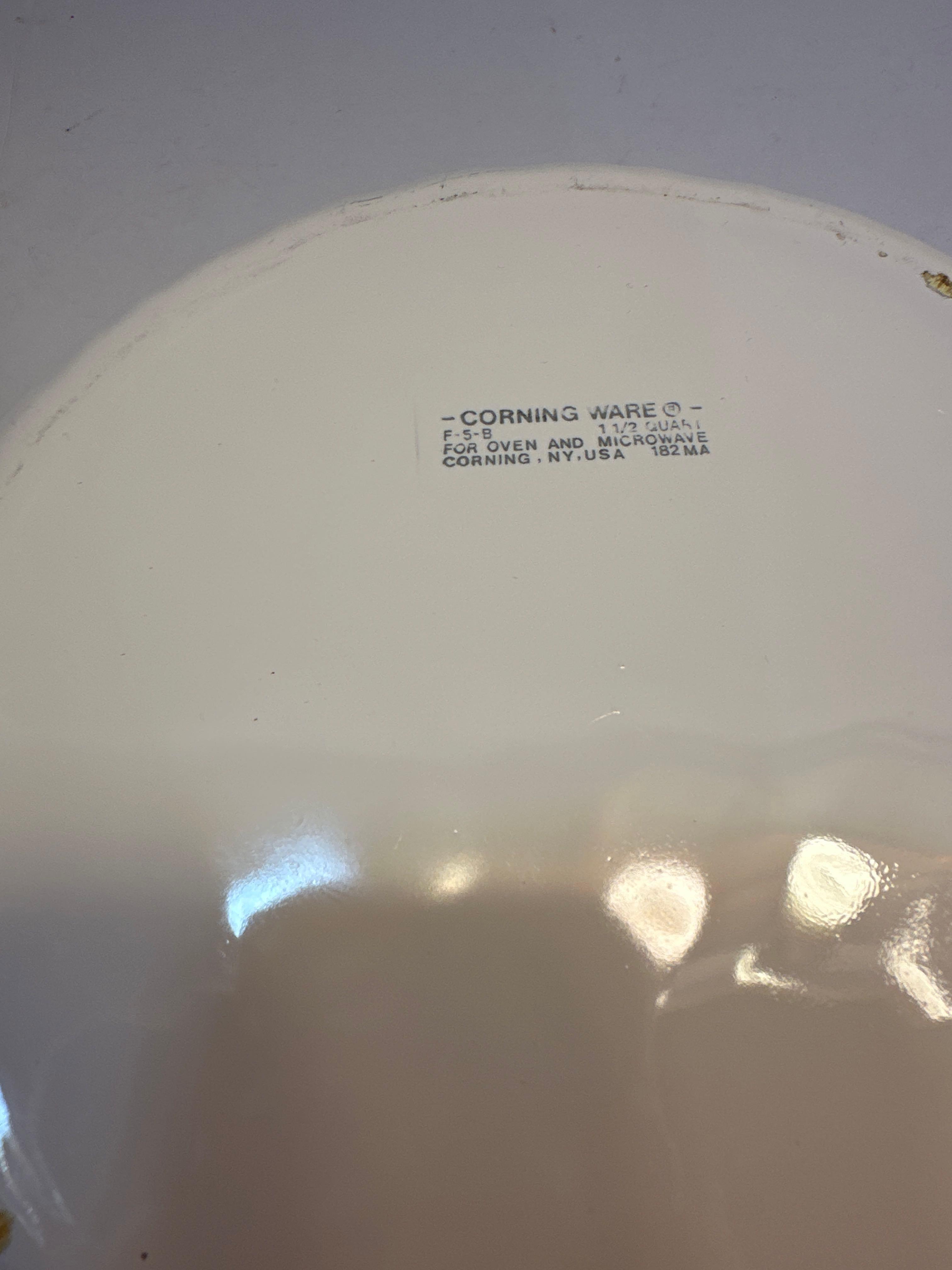 2 Vintage Corning Ware French White Stoneware Bowls/ 1 Ceramic Soup Bowl