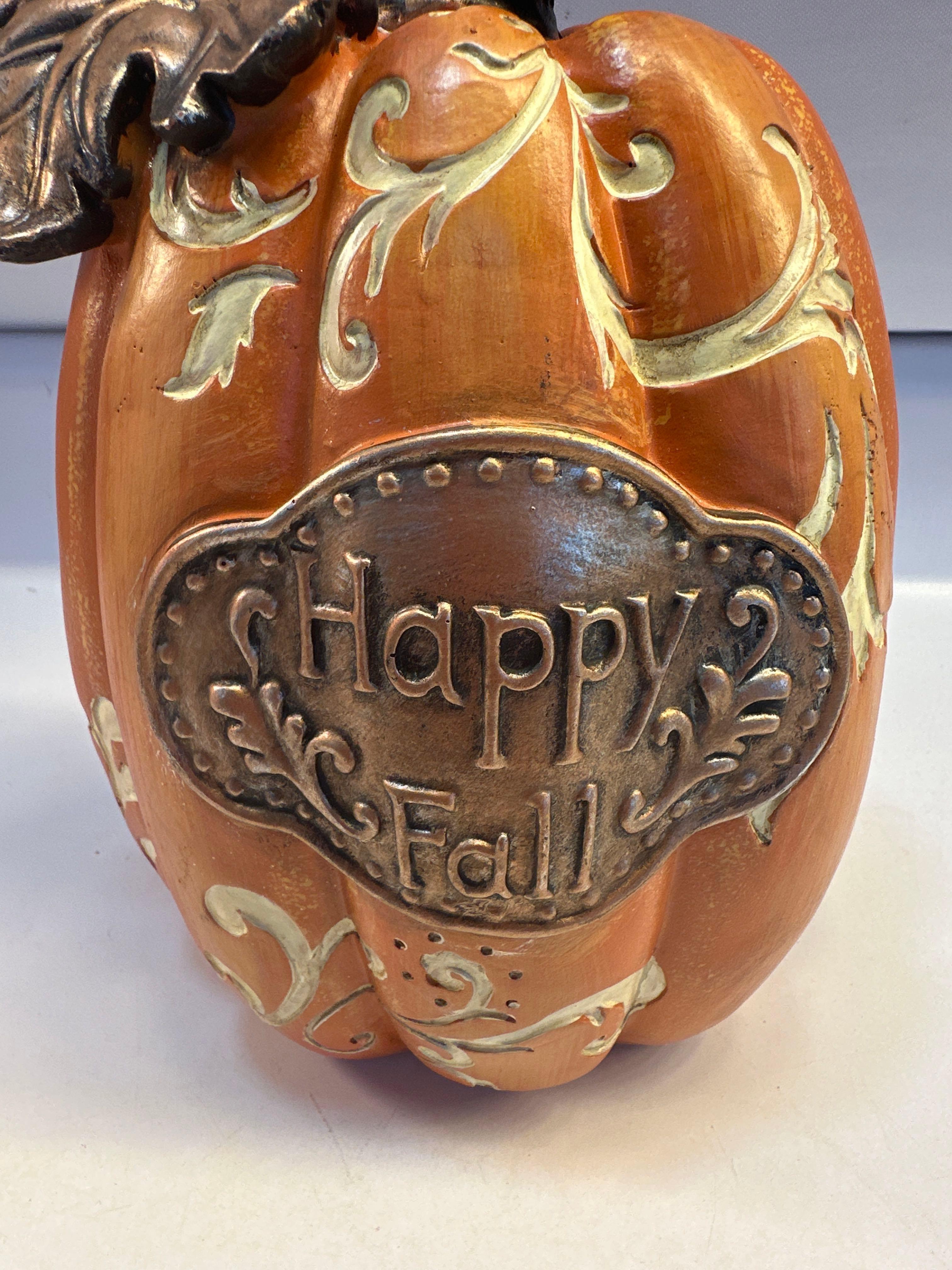 Happy Fall Wooden Pumpkin Decoration