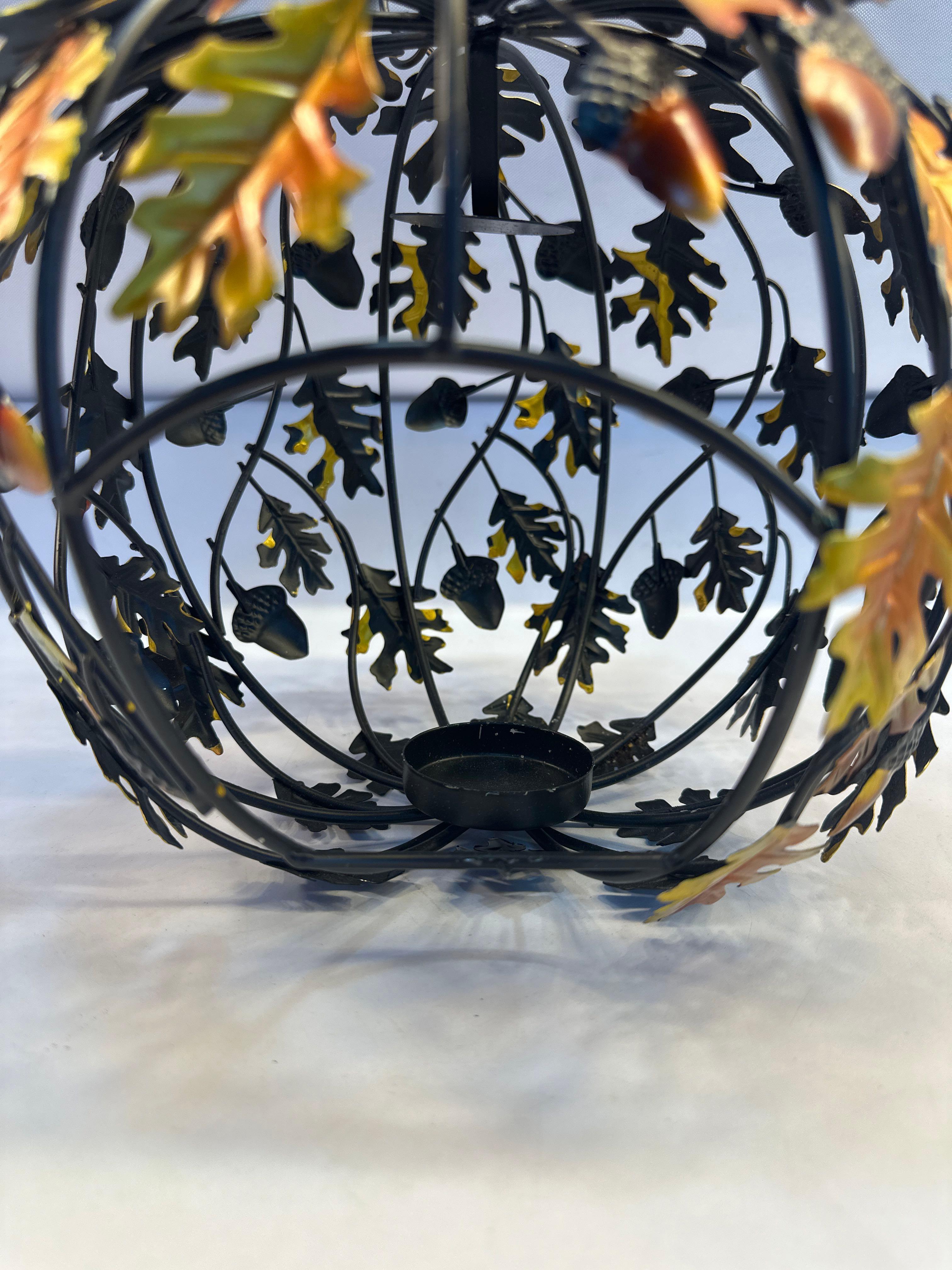 Fall Metal Tea Light Candle Holder Home Decor