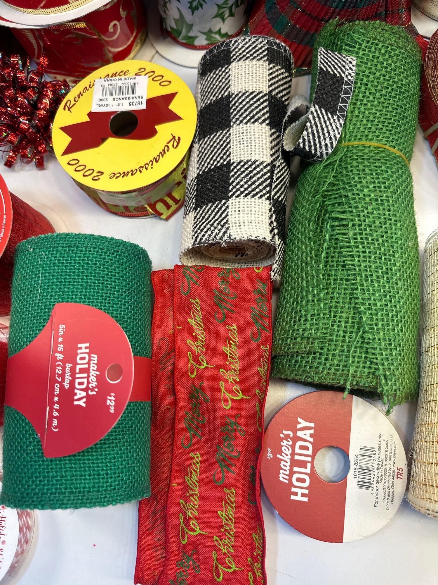 Christmas Wired Ribbon, Decorative Mesh, Bows, Etc