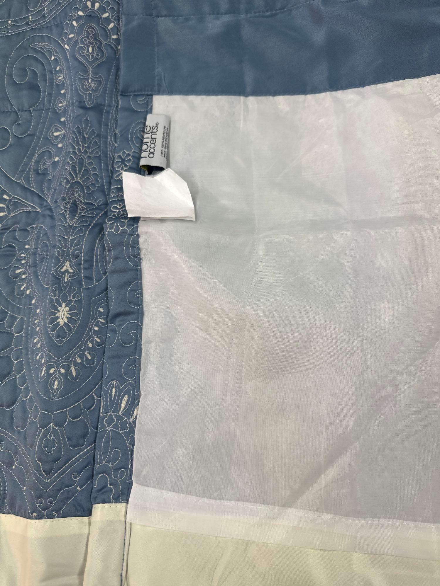 Set of Blue Topper Curtains / 1 Light Blue Topper Curtain