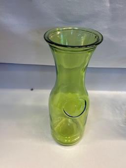 Green Glass Vase / Clear Glass Vase