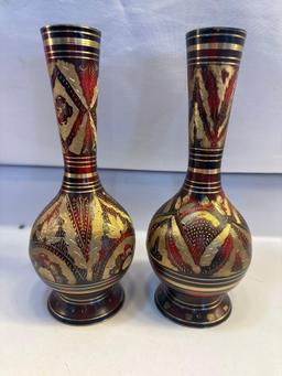 2 Metal Decorative Vases