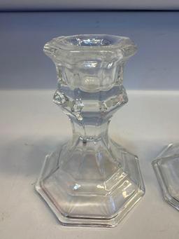 2 Pc Glass Candle Holders