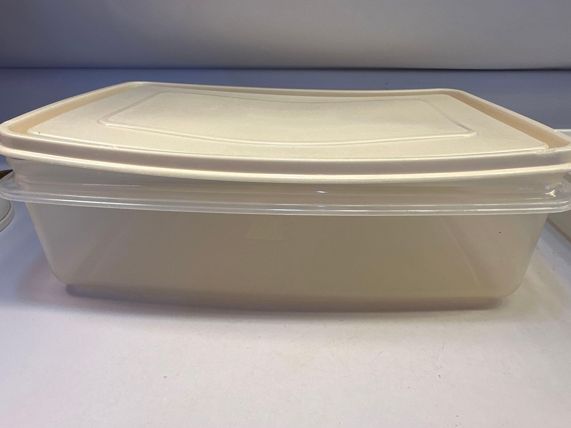 2 Round Plastic Containers With Lids, 2 Plastic Containers With Lids, Tupperware Plastic Container,