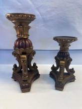 Pair of Decorative Pillar Candle Holders