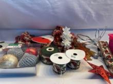 Christmas Wired Ribbon, Ornaments, Bows, Etc