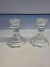 2 Pc Glass Candle Holders