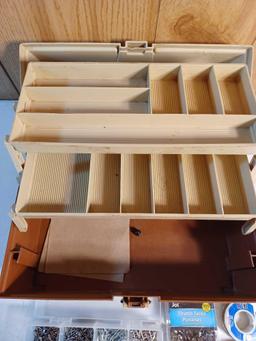 Plano Tackle Box with Tacks, Thumb Tacks, Etc.