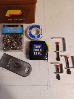 Plano Tackle Box with Tacks, Thumb Tacks, Etc.