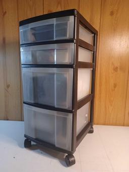 4 Drawer Plastic Storage Container with Wheels