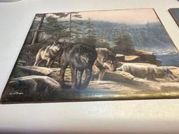 Four 8 x 10 Fox Prints On Cardboard Back