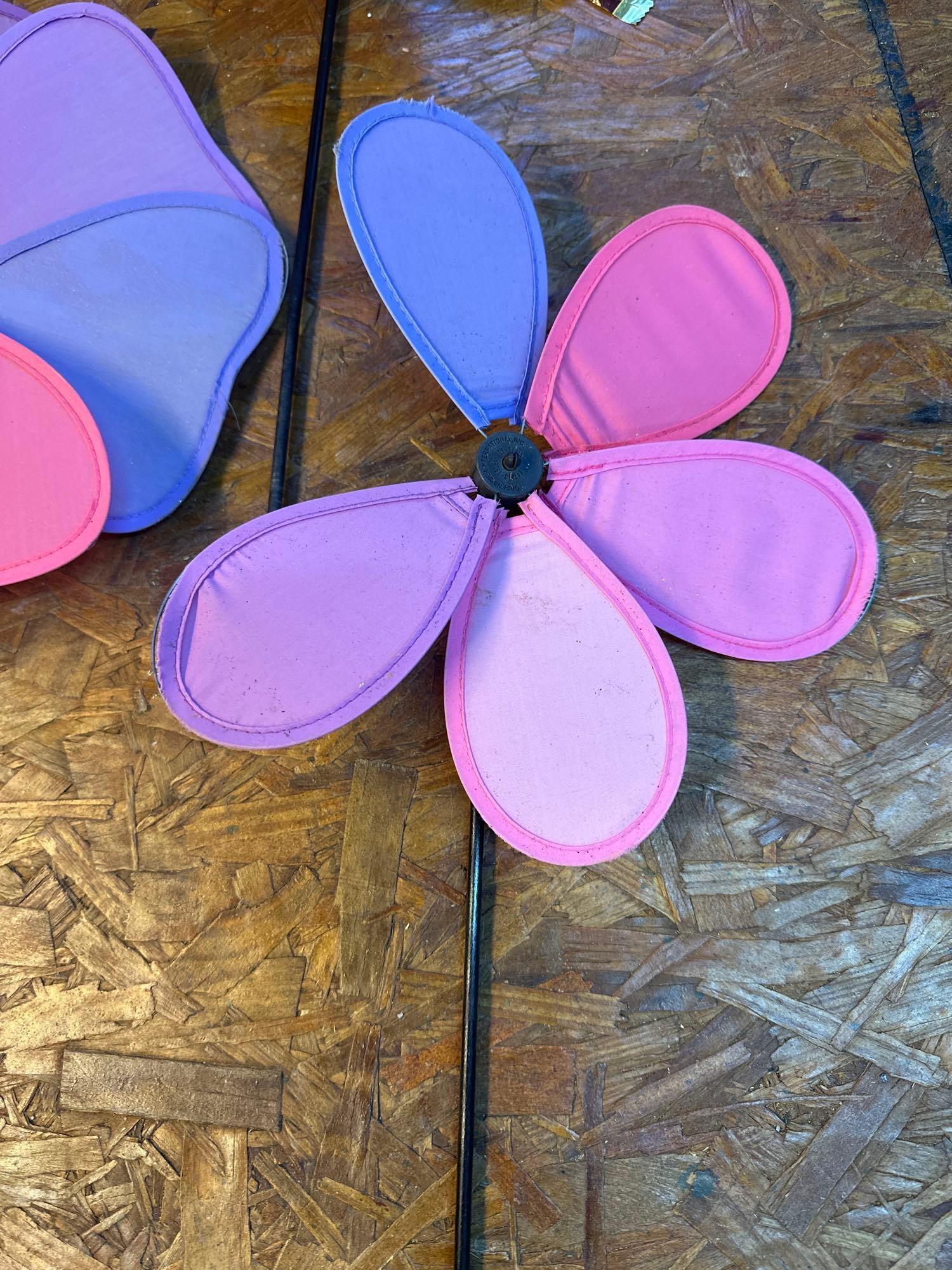6 Colorful Decor Pinwheels With Plastic Yardsticks