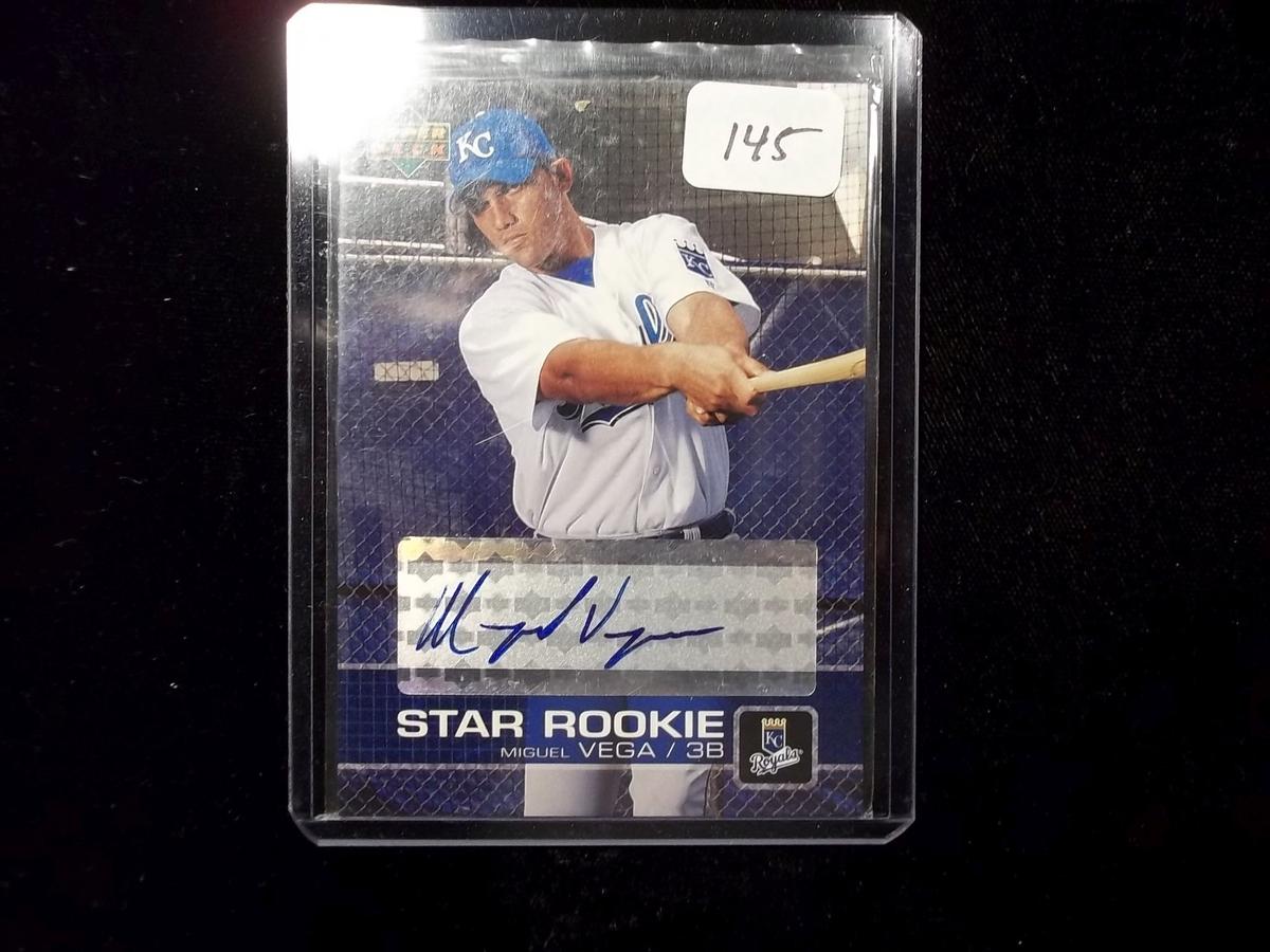 Miguel Vega Kansas City Royals Star Rookie Aurographed Card