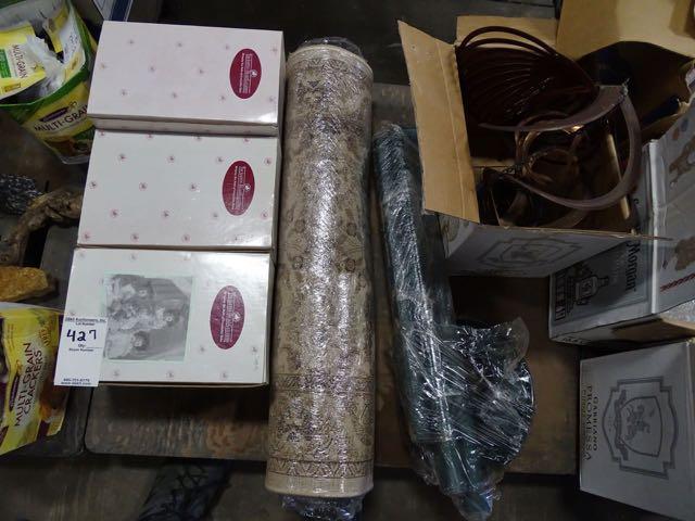 PORCELAIN DOLLS, CARPET RUNNER & WIND CHIMES