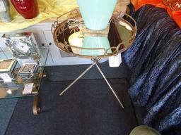 METAL TABLE W/MIRROR TOP, COLLAPSIBLE, RETAIL $322