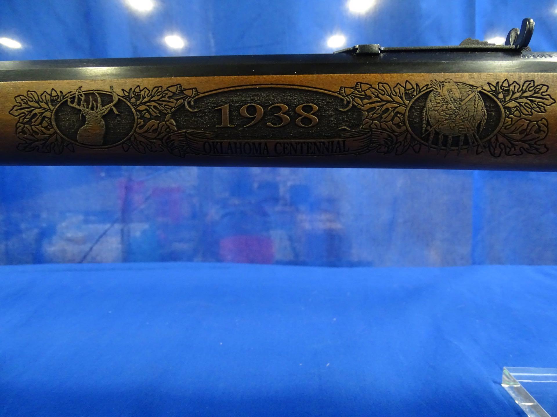 HARTFORD OKLAHOMA CENTENNIAL .45 COLT LEVER ACTION RIFLE W/COMMEMORATIVE CASE & KNIFE S/N# AM185689