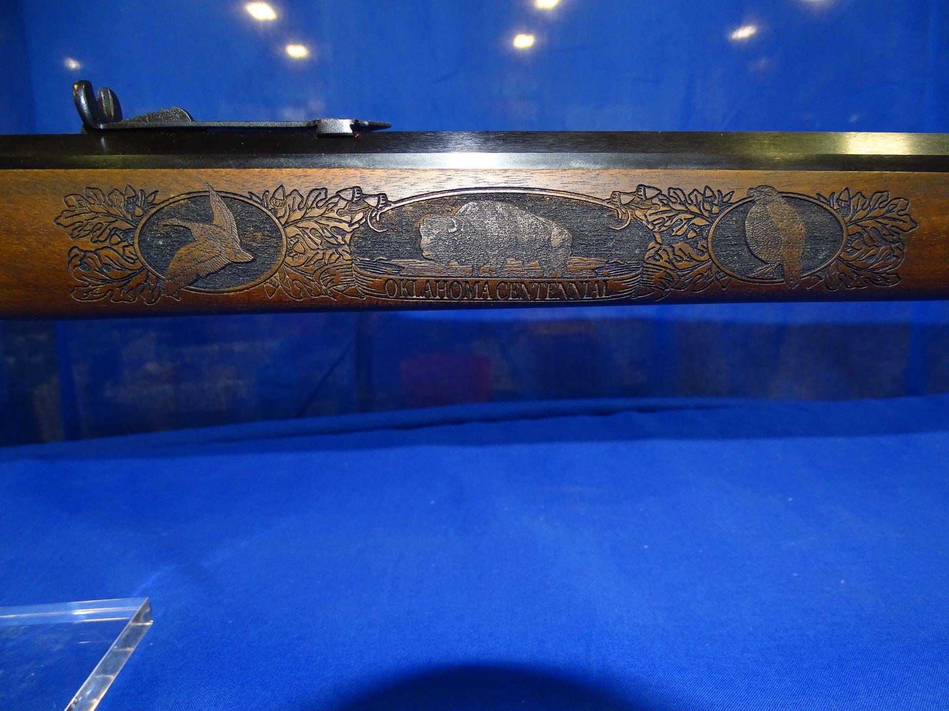 HARTFORD OKLAHOMA CENTENNIAL .45 COLT LEVER ACTION RIFLE W/COMMEMORATIVE CASE & KNIFE S/N# AM185689