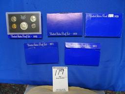 PROOF SETS, 1968,1969,1970,1971,1972 (X5)