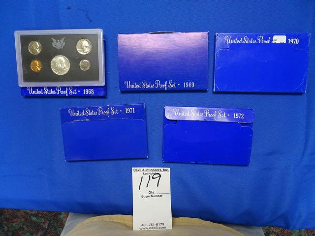 PROOF SETS, 1968,1969,1970,1971,1972 (X5)