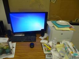 DELL COMPUTER W/KEYBOARD, MOUSE & HP PRINTER