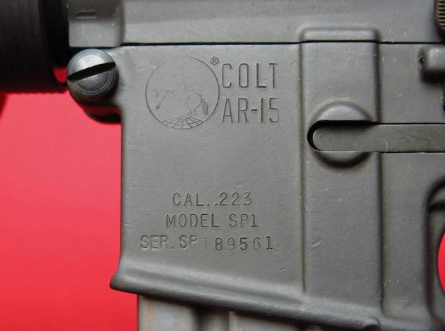 COLT AR-15 SP 1 (R6000), .223 20" BARREL, CHROME BORE, SERIAL NUMBER: SP1 89561,