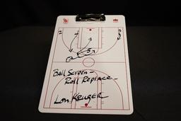Lon Kruger Autographed OU Clipboard Men’s Basketball Play