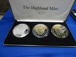 2000 TRIBUTE TO AMERICA 1/2 TROY POUND EACH TRIPLE MATCH SET .999 FINE SILVER