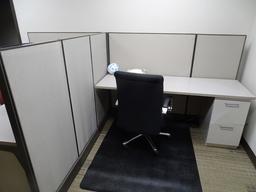 MODULAR FURNITURE W/2 CHAIRS (X2) & (3) TRASH CANS