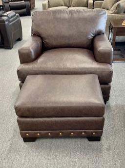 Craftsman leather chair & ottoman