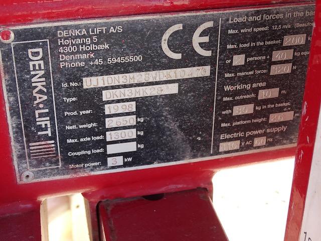 1998 DENKA  LIFT ELECTRIC MAX OUTREACH 10M W/80KG IN BUCKET MAX PLATFORM HEIGHT 26M