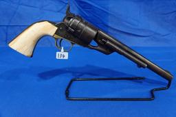 COLT RICHARDS CONVERSION 44 CAL REVOLVER 6-SHOT W/IVORY GRIP & SHADOW BOX MFG: 1876 S/N: 199693