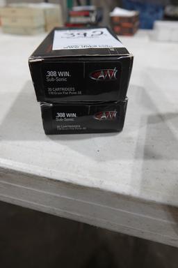 AWC .308 WIN SUB SONIC 170GR FLAT POINT-SE 20 PER BOX (X2)