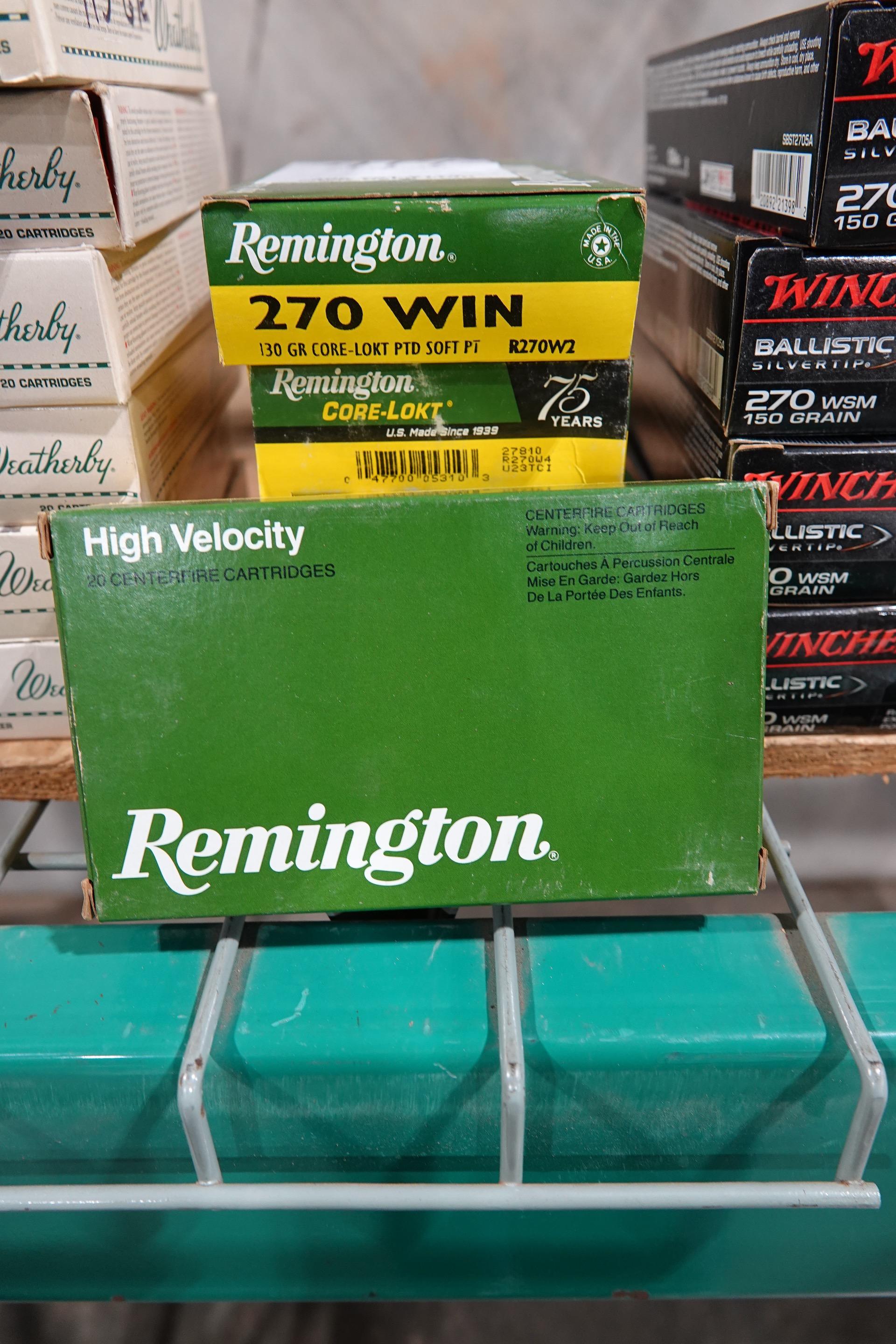 REMINGTON HIGH VEL 270 WIN 130GR CORE-LOKT PTD SP 20 PER BOX (X5)
