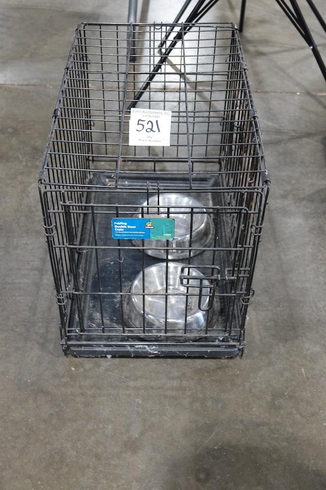 TOP PAW FOLDING DOUBLE DOOR CRATE X-SMALL W/2 BOWLS