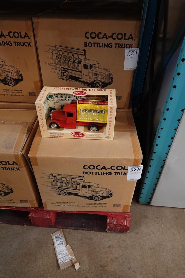 CASES OF COLLECTIBLE COCA COLA BOTTLING TRUCK-METAL W/GLASS BOTTLES 6 CT (X2)