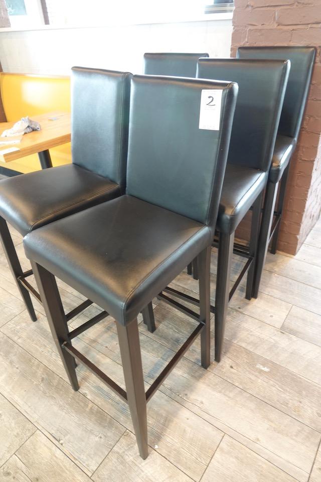 PUB HIEGHT LEATHER CHAIRS (X6)