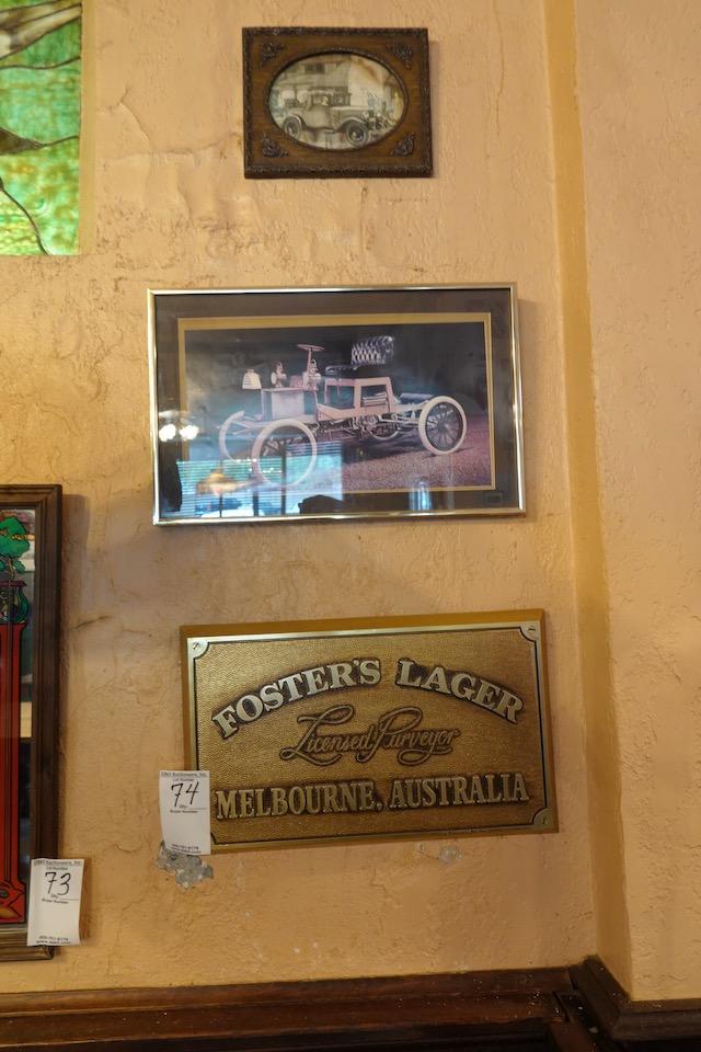 AUTO PICS, FOSTERS SIGN (X3)