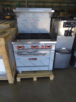 NEW SIERRA 36” RANGE 6 BURNER 1 OVEN GAS