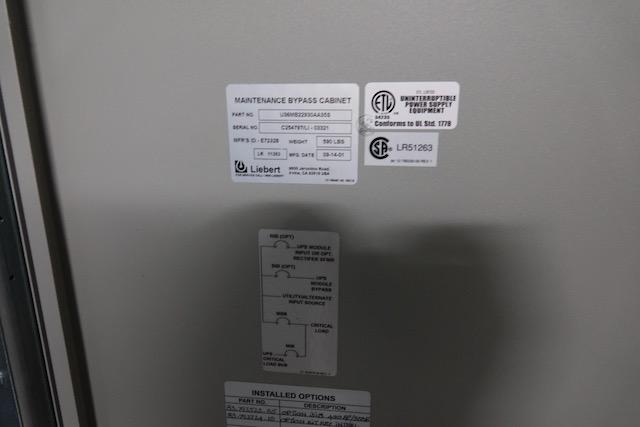 LIEBERT UN-INTERRUPTIBLE POWER SUPPLY 225KVA 480V/3PH