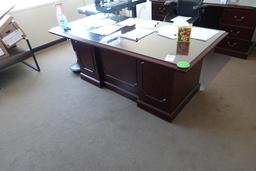 DESK, CREDENZA & FILE CABINET X1