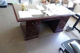 DESK, CREDENZA & FILE CABINET X1